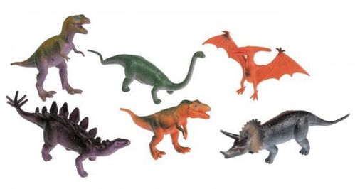 Dinosaurier Spielfiguren, groß, 6 Stück, ca. 15 cm, im Beutel